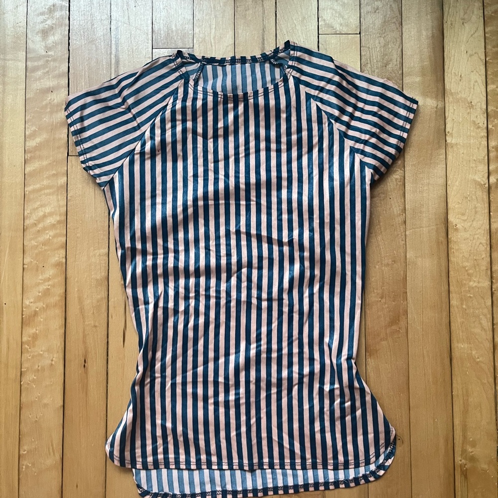 Striped Short Sleeve Biking Top